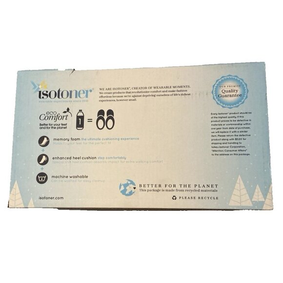 Isotoner Women's Slip On Memory Foam Eco Comfort Erin Slippers XL 9.5-10 Red - Picture 3 of 3